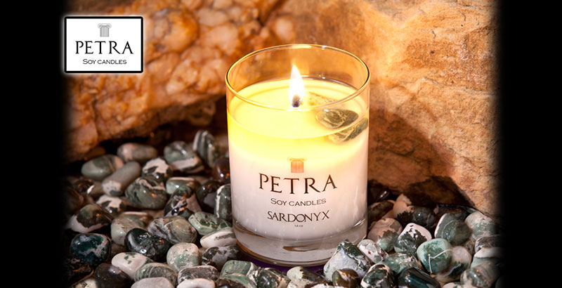 Agates and 2 Candles